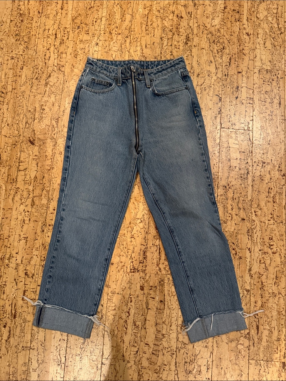 CARMAR exposed front zipper High-Rise Blue Women's Jeans